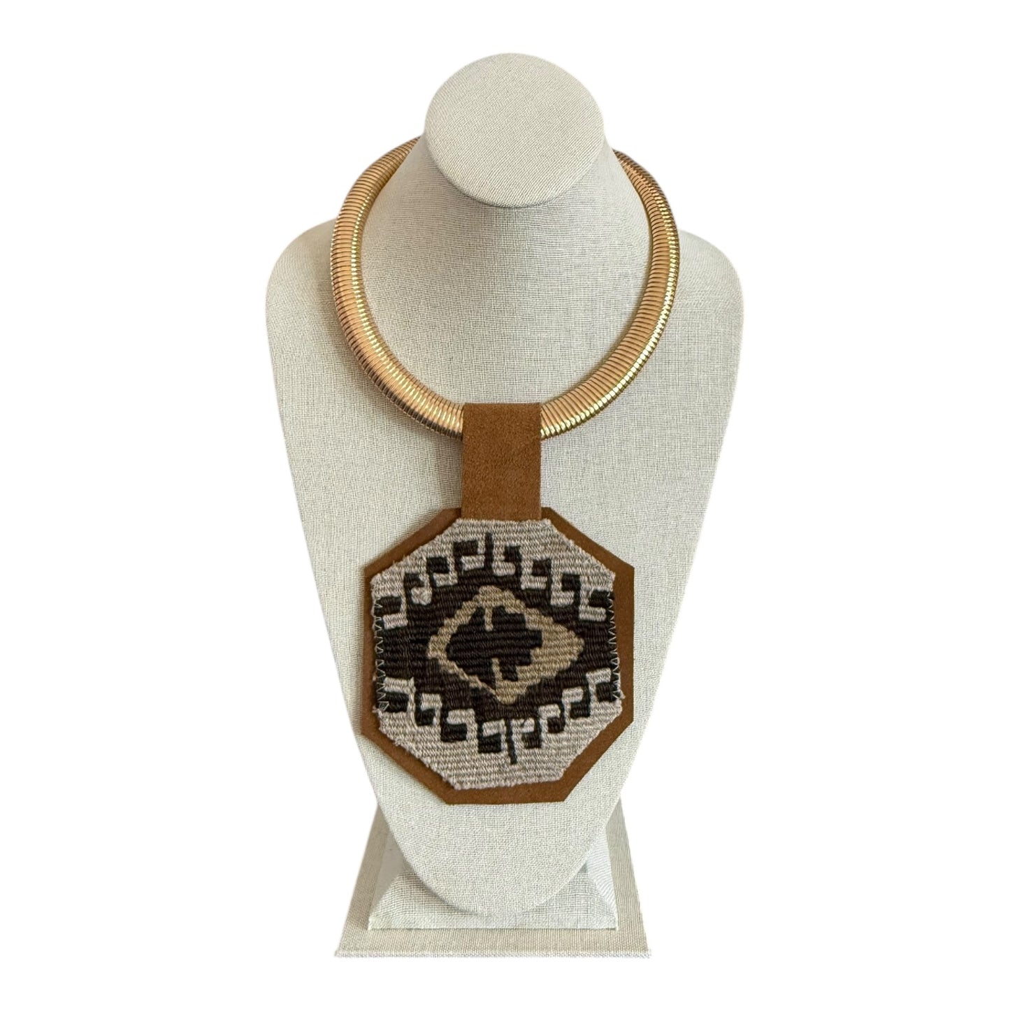 Kilim Pendant - Gold Snake Chain