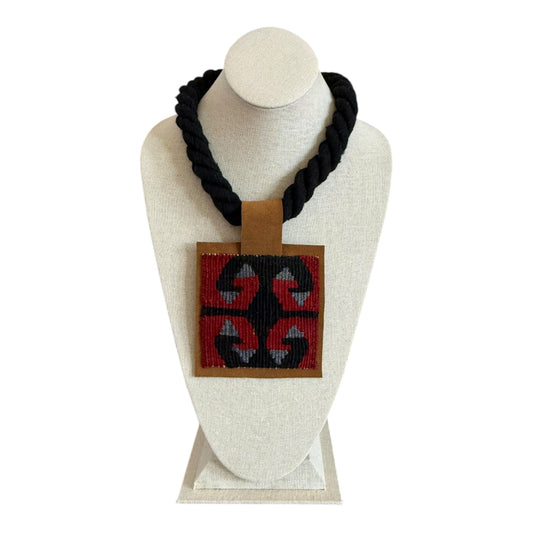 Kilim Pendant - Black Rope