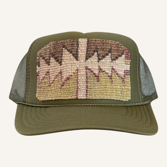 Kilim Trucker Hat- Olive Green