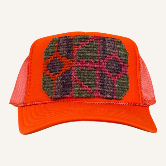 Kilim Trucker Hat- Orange