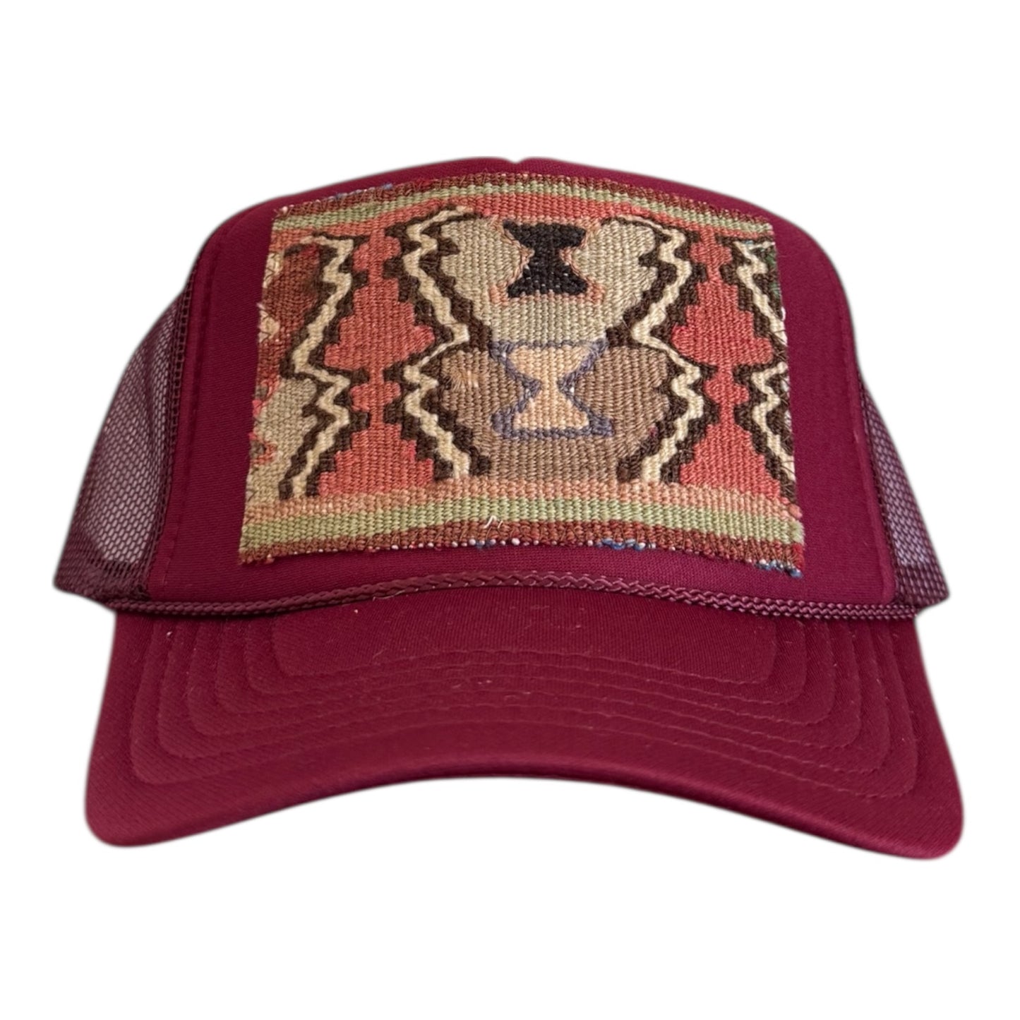 Kilim Trucker Hat- Maroon