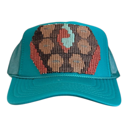 Kilim Trucker Hat - Turquoise
