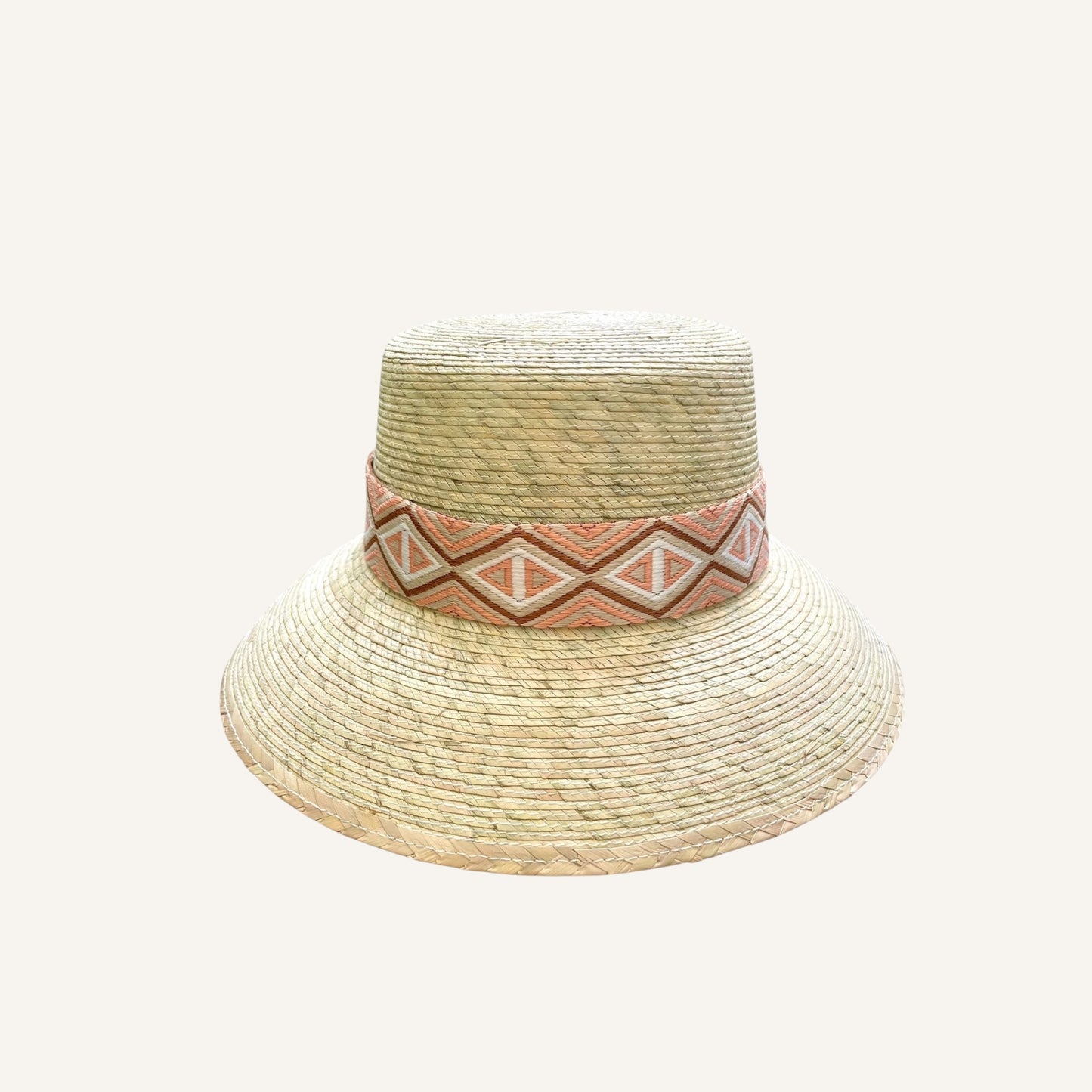 Bucket Hat with Coral Band